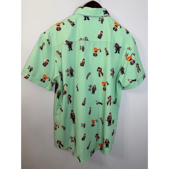 RSVLTS Home Alone "Wet Bandits" KUNUFLEX Short Sleeve Shirt Men's L Green - Picture 8 of 9